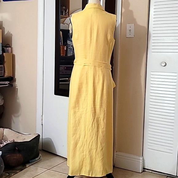 Style & Co - Yellow Woman's Dress - Size 6 - 100% Linen with 100% Acetate lining - Picture 3 of 10